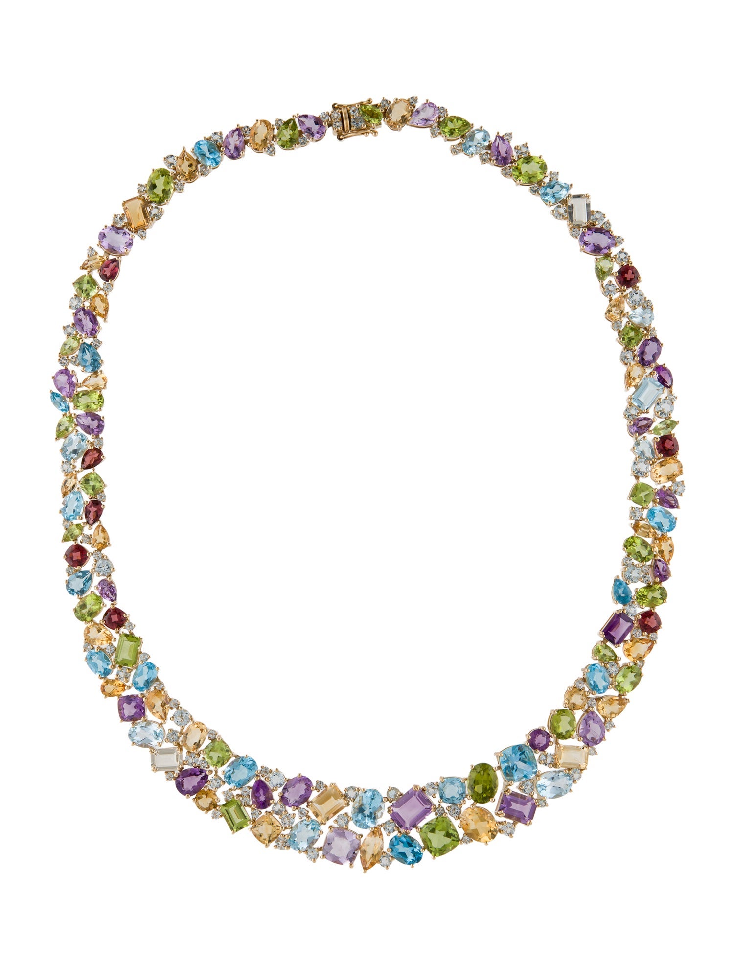 Nina Zhou 14K Multistone Secret Garden Statement Collar Necklace