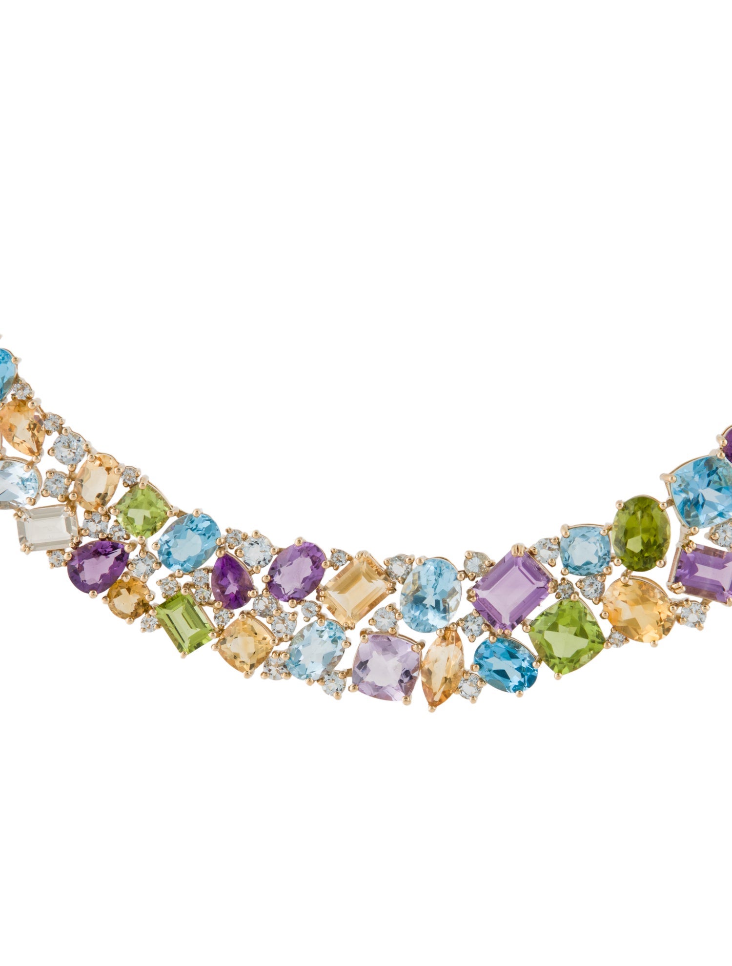 Nina Zhou 14K Multistone Secret Garden Statement Collar Necklace