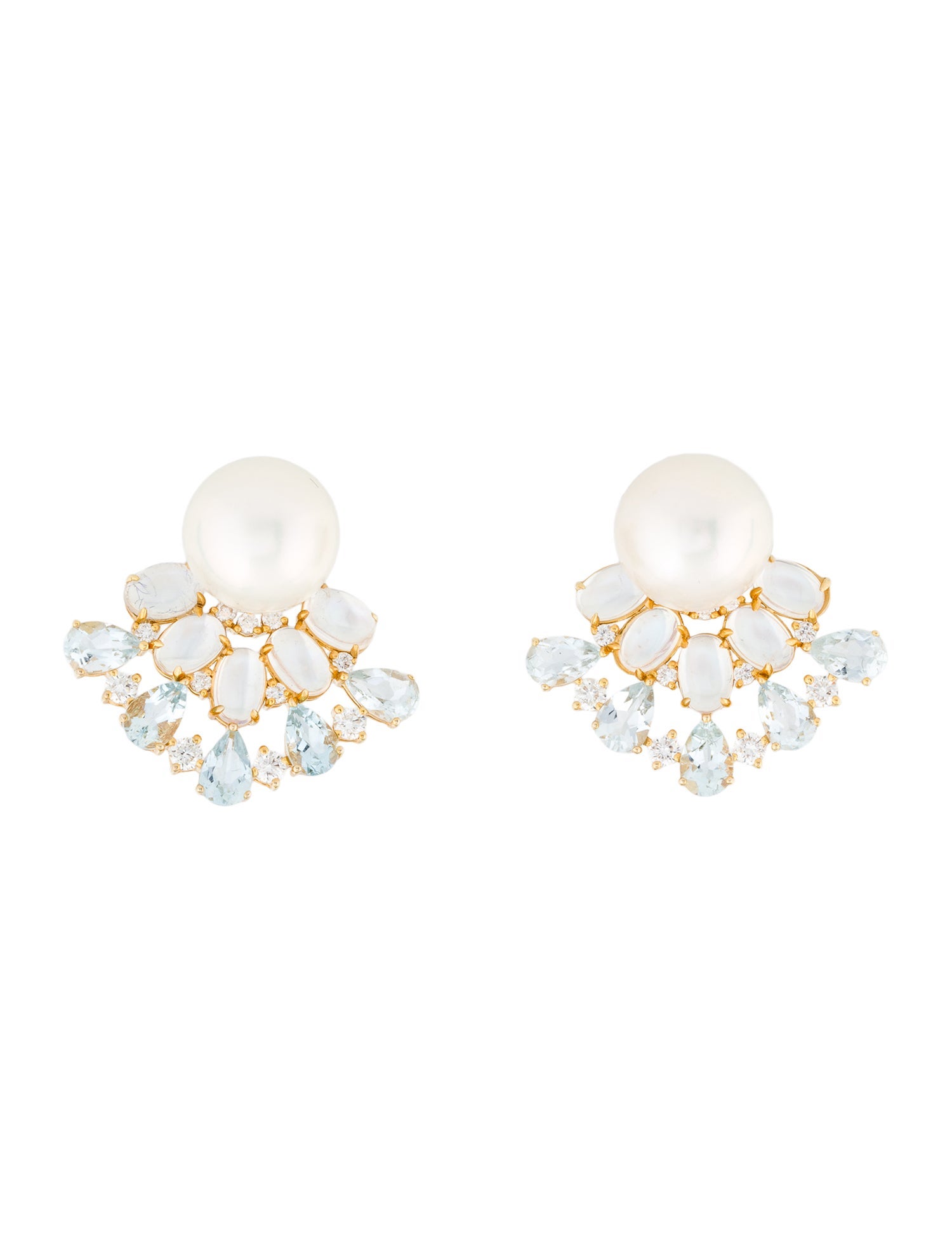 Nina Zhou 14K Pearl & Multistone Drop Earrings