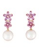 Nina Zhou 18K Pearl, Sapphire & Diamond Blossom Convertible Drop Earrings