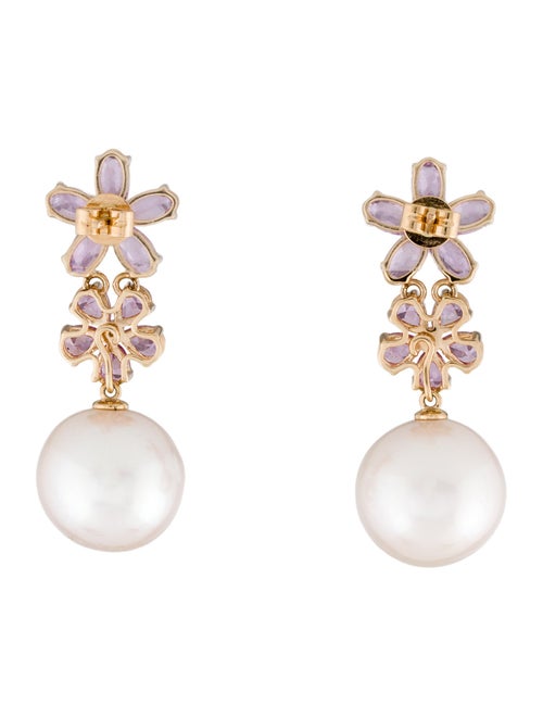 Nina Zhou 18K Pearl, Sapphire & Diamond Blossom Convertible Drop Earrings