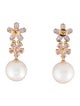 Nina Zhou 18K Pearl, Sapphire & Diamond Blossom Convertible Drop Earrings