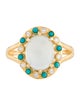 Nina Zhou 14K 2.15ct Aquamarine, Turquoise & Diamond Cocktail RIng