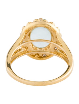 Nina Zhou 14K 2.15ct Aquamarine, Turquoise & Diamond Cocktail RIng