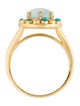Nina Zhou 14K 2.15ct Aquamarine, Turquoise & Diamond Cocktail RIng