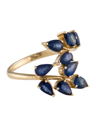 Nina Zhou 14K 2.70ctw Sapphire Branch Leaves Ring