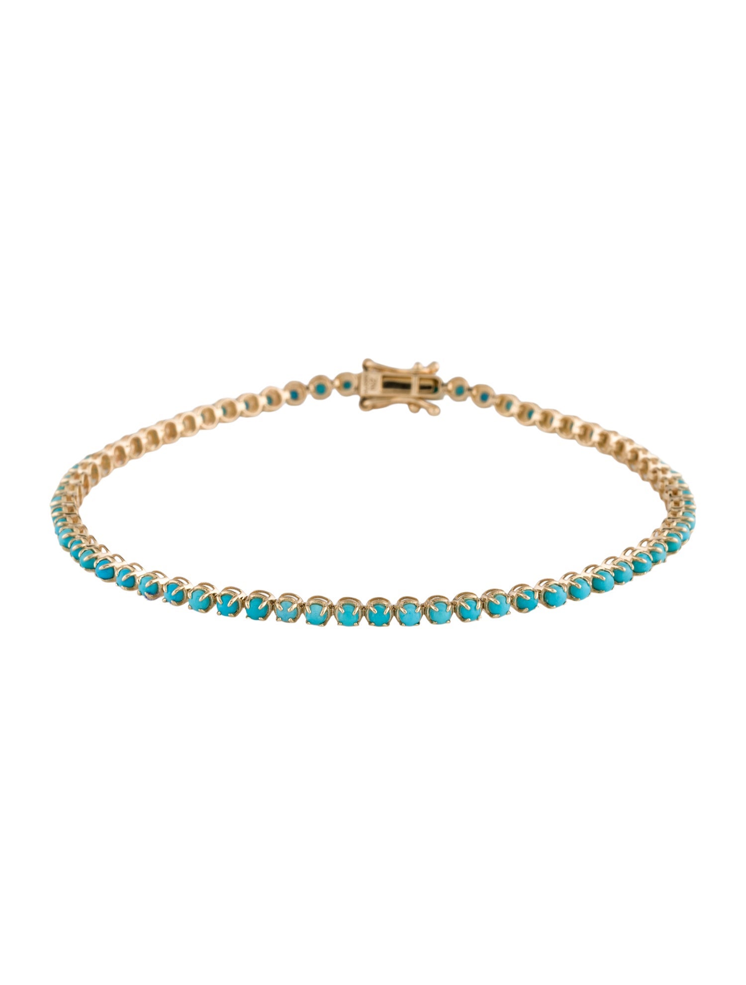 Nina Zhou 14K Turquoise Tennis Bracelet