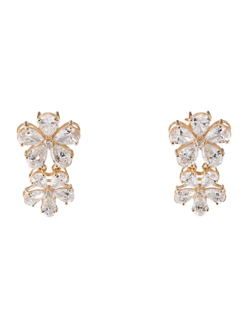 Nina Zhou 14K 5.08ctw Lab-Grown Diamond Blossom Drop Earrings