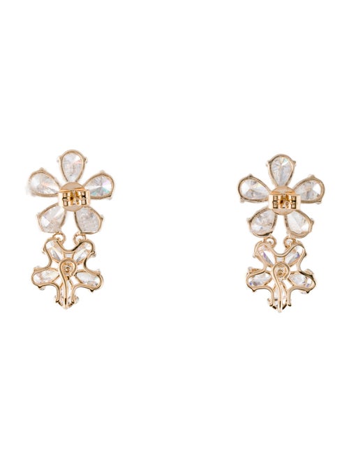 Nina Zhou 14K 5.08ctw Lab-Grown Diamond Blossom Drop Earrings
