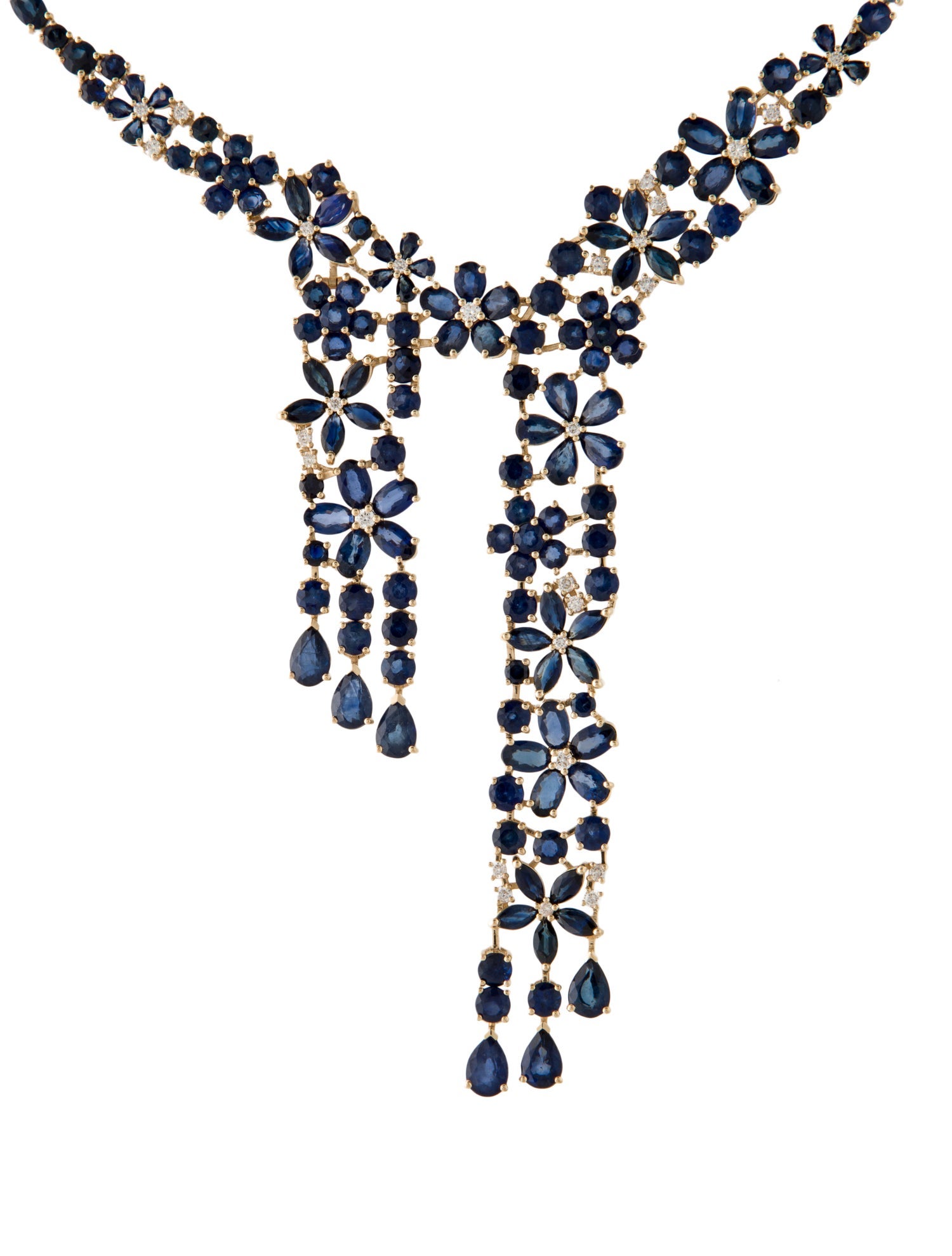 Nina Zhou 14K Sapphire & Diamond Galaxy Statement Collar Necklace