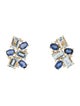Nina Zhou 14K 5.32ctw Aquamarine, Sapphire, & Diamond Drop Earrings