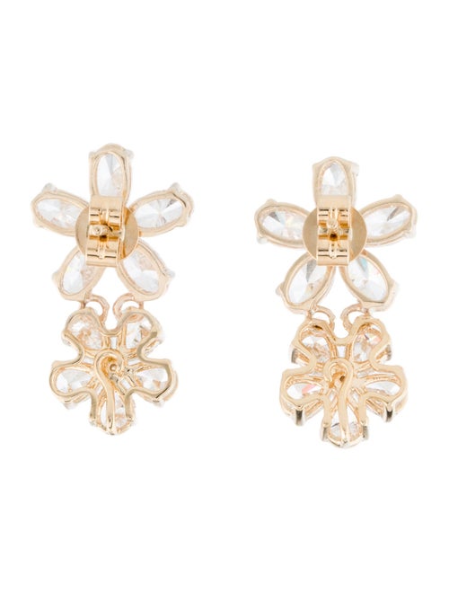 Nina Zhou 14K 3.20ctw Lab-Grown Diamond Double Blossom Earrings