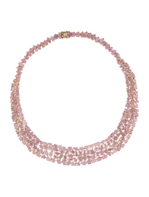 Nina Zhou 14K Sapphire & Diamond Collar Necklace