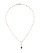 Nina Zhou 14K Jadeite & Diamond Paperclip Chain Pendant Necklace