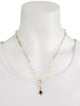 Nina Zhou 14K Jadeite & Diamond Paperclip Chain Pendant Necklace