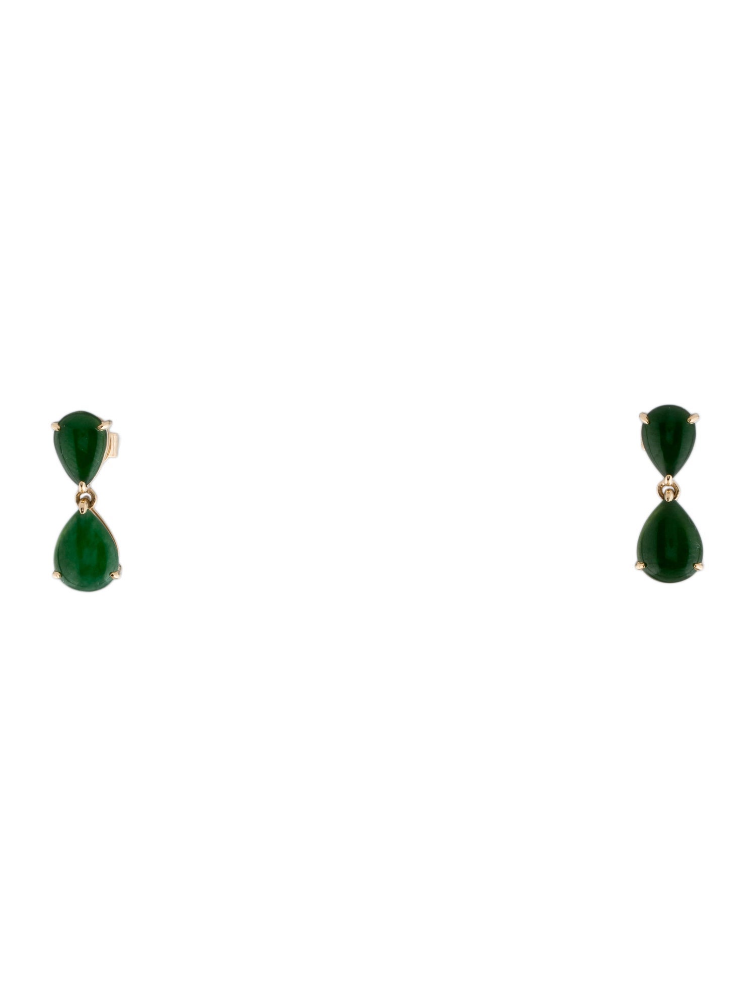 Nina Zhou 14K Jadeite Drop Earrings
