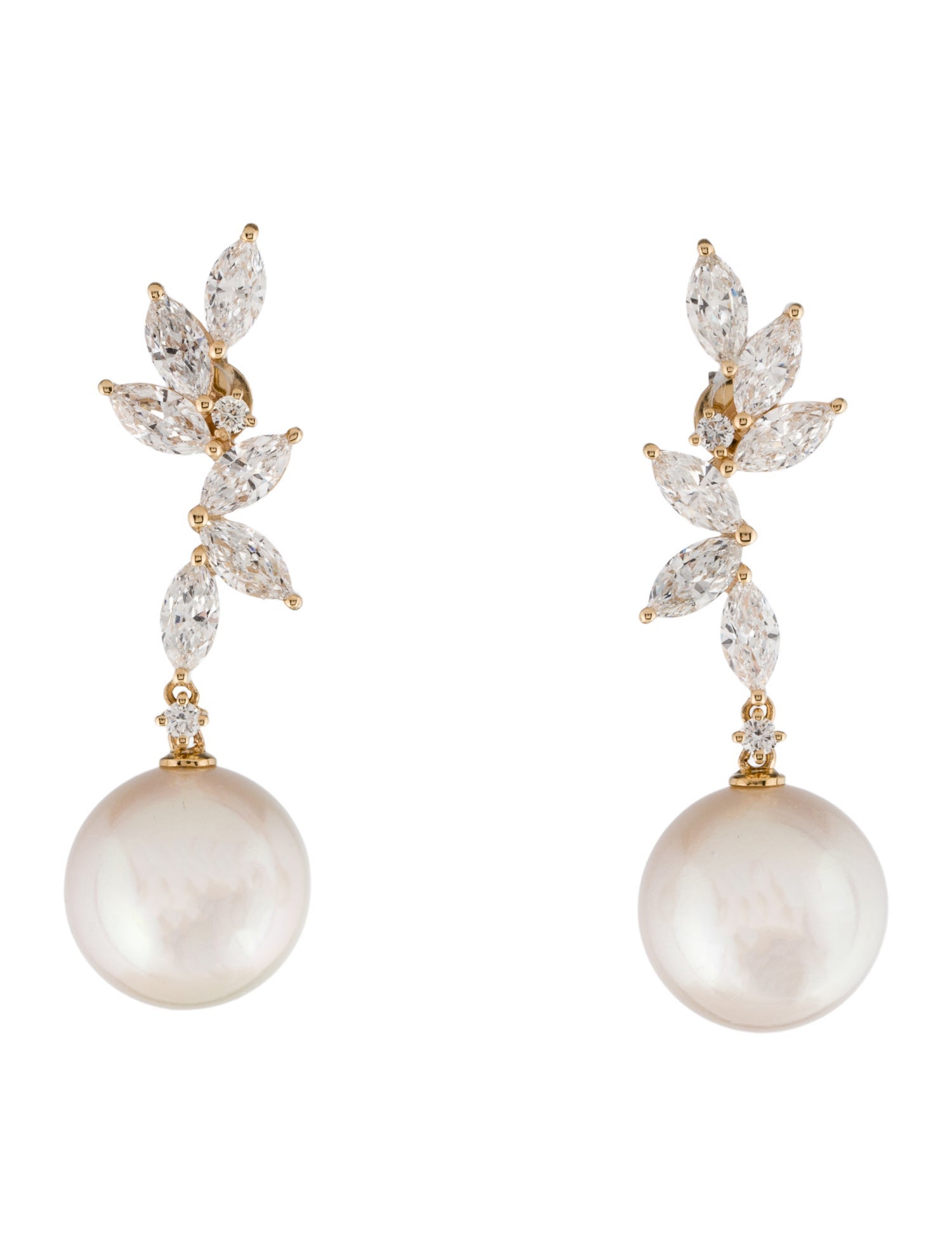 Nina Zhou 14K Pearl & Lab-Grown Diamond Drop Earrings