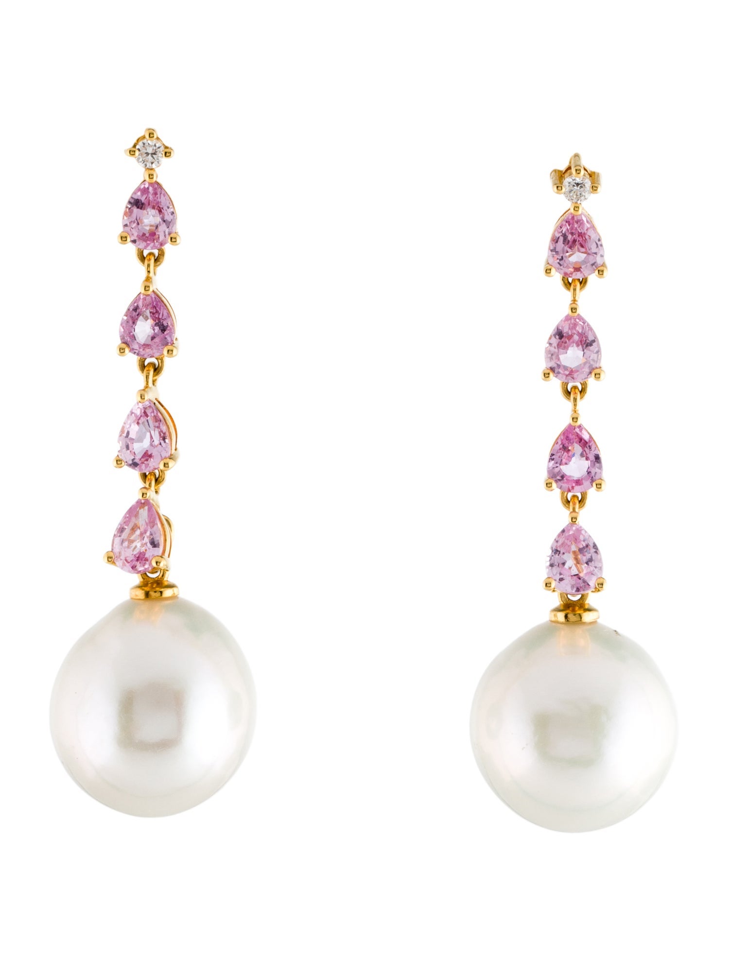 Nina Zhou 18K Pearl, Sapphire & Diamond Convertible Drop Earrings
