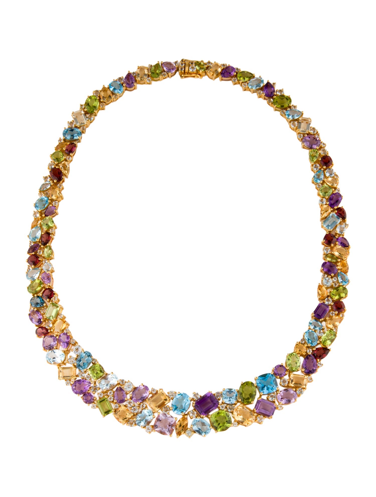 Nina Zhou 14K Multistone Secret Garden Collar Necklace