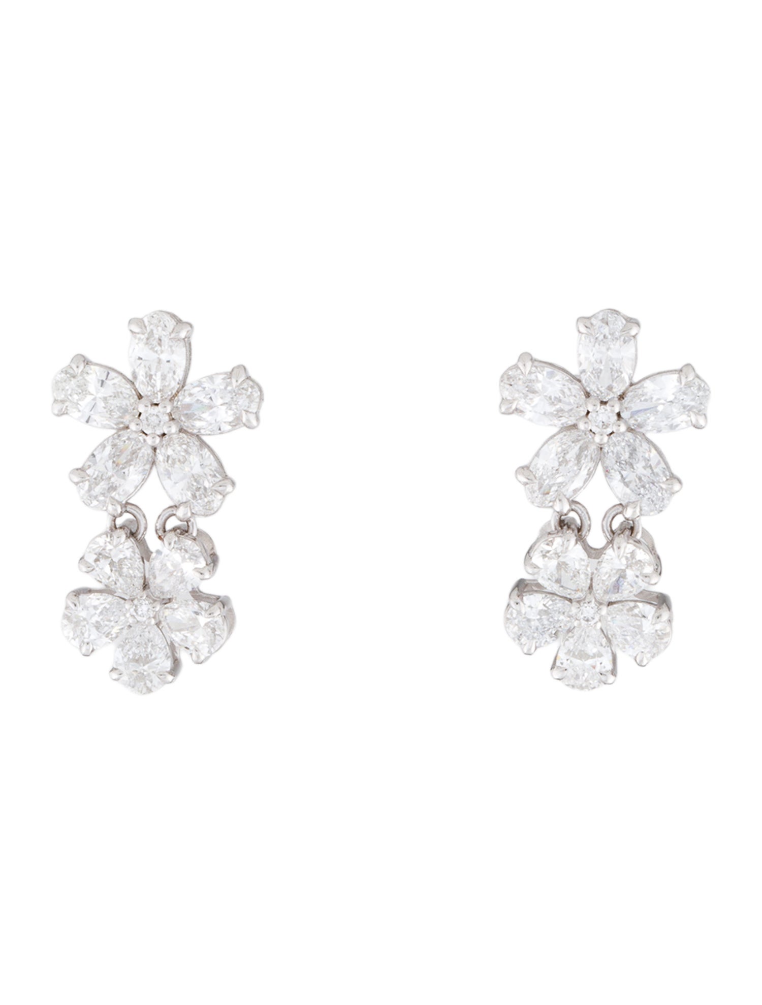 Nina Zhou 14K 3.20ctw Lab-Grown Diamond Double Blossom Earrings
