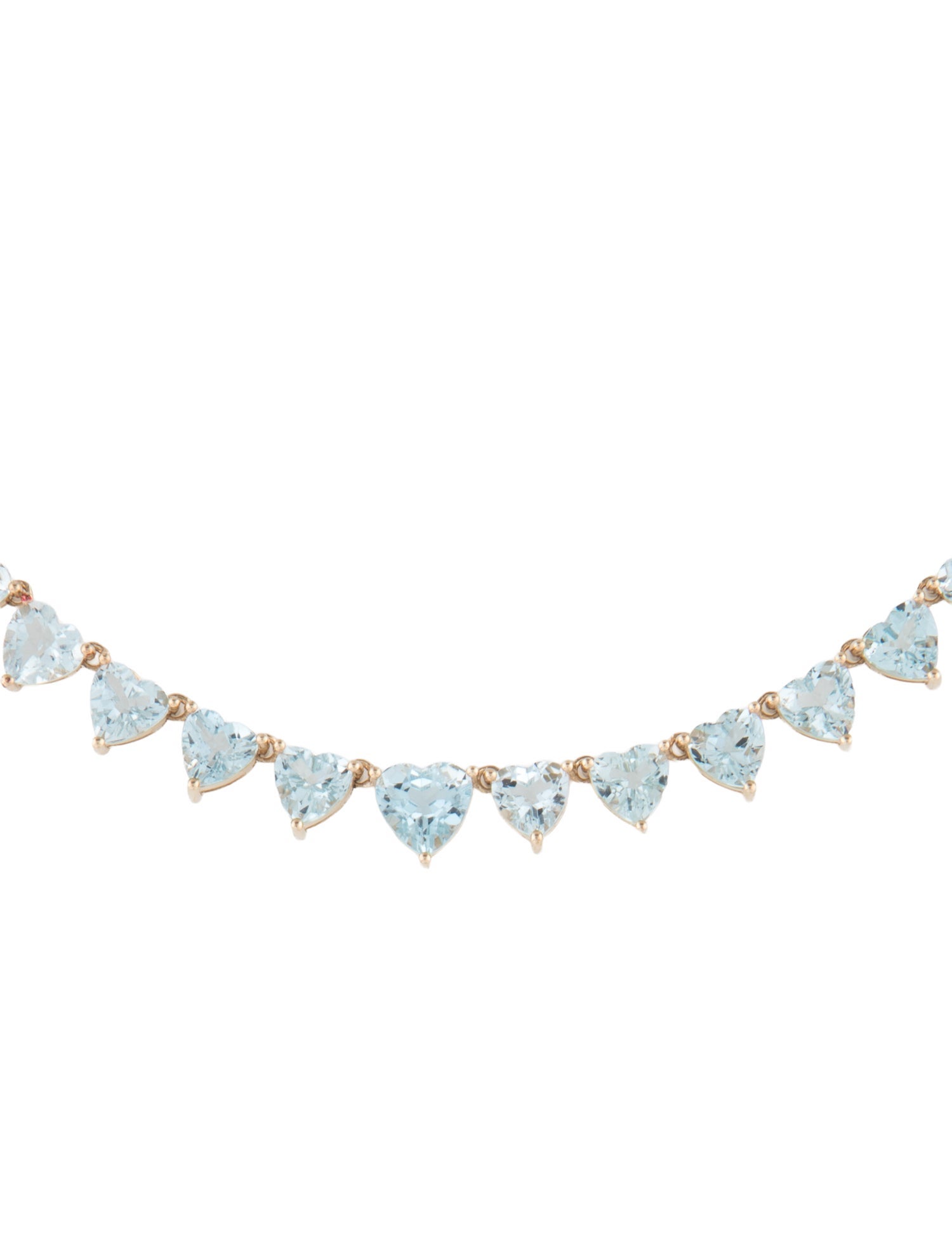 Nina Zhou 14K Aquamarine Riviera Graduated Tennis Necklace