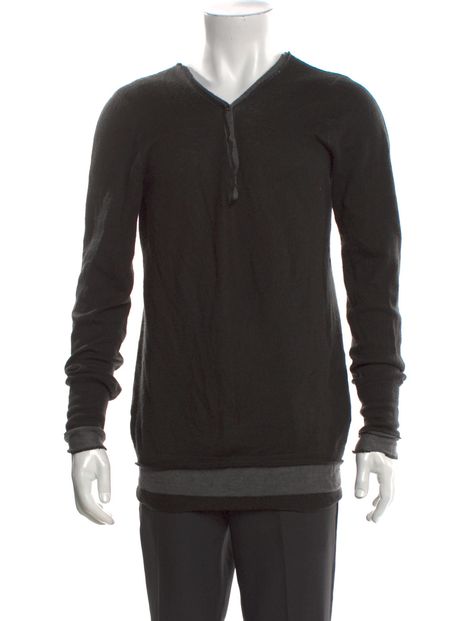 Nice Collective Merino Wool V-Neck Polo Sweater