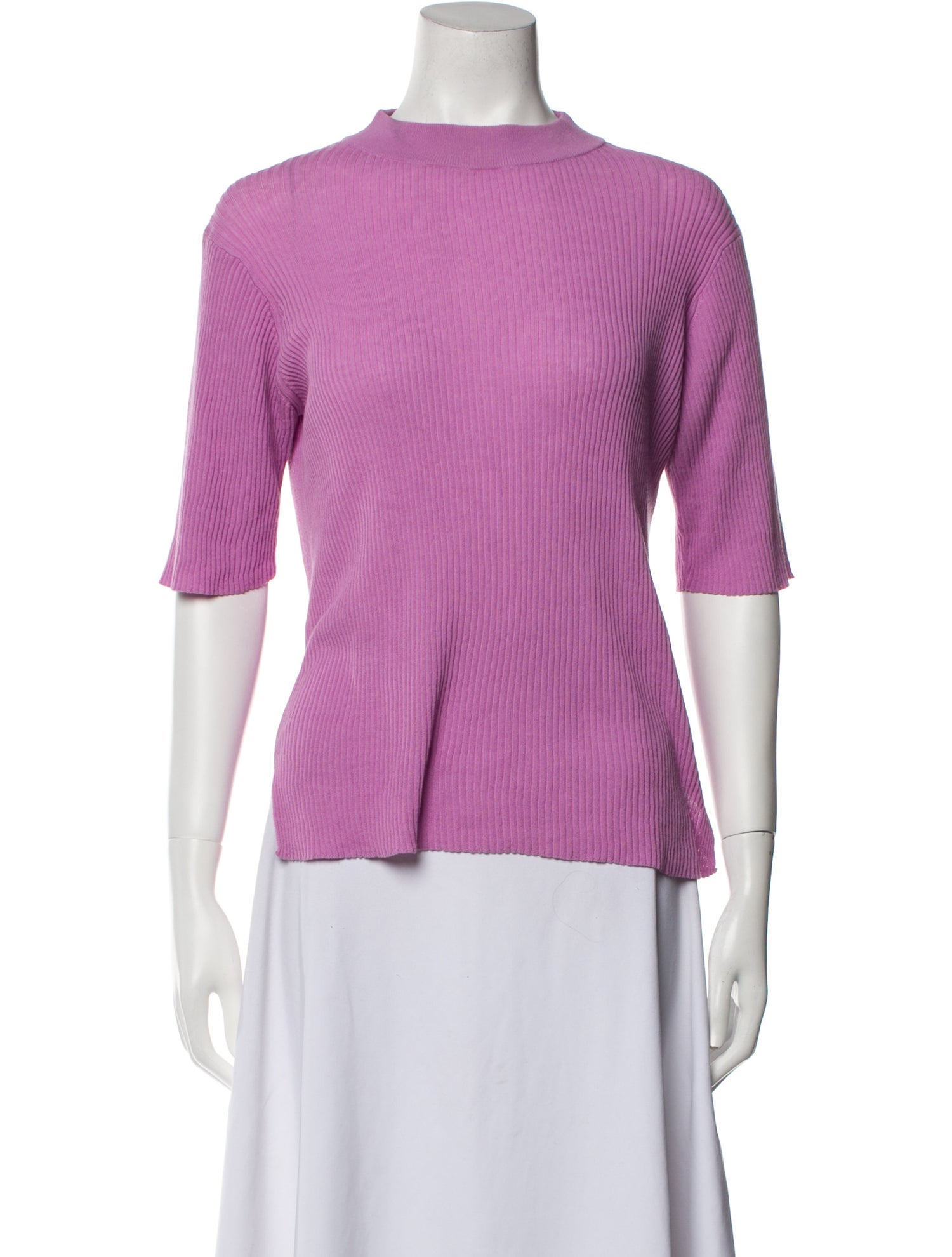 Studio Nicholson Mock Neck Three-Quarter Sleeve Top