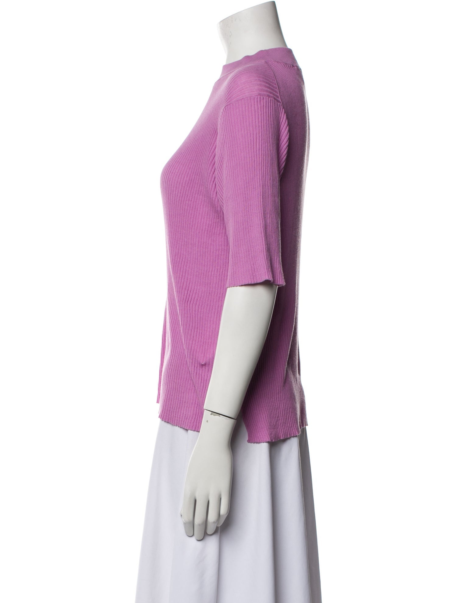 Studio Nicholson Mock Neck Three-Quarter Sleeve Top