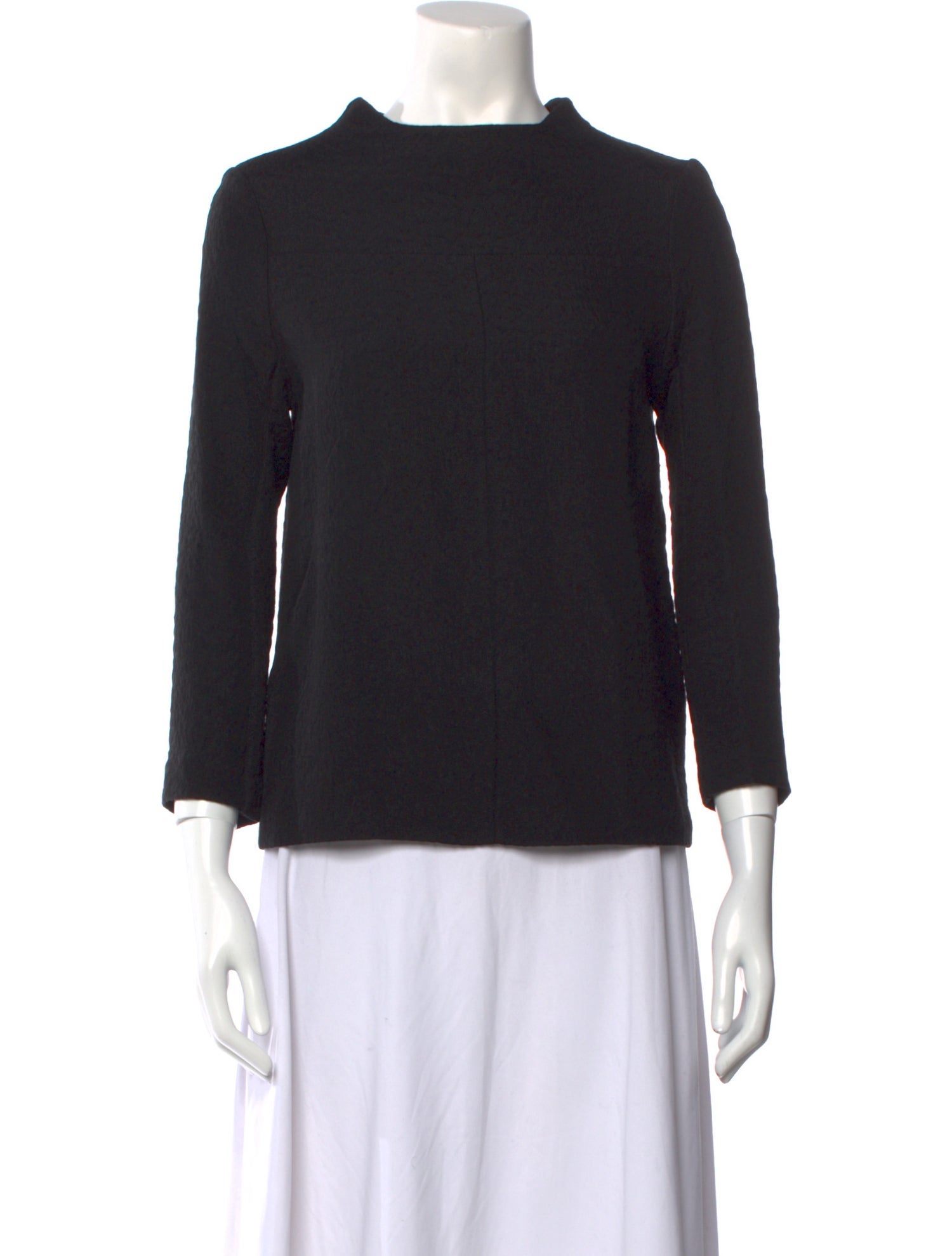 Studio Nicholson Mock Neck Three-Quarter Sleeve Top