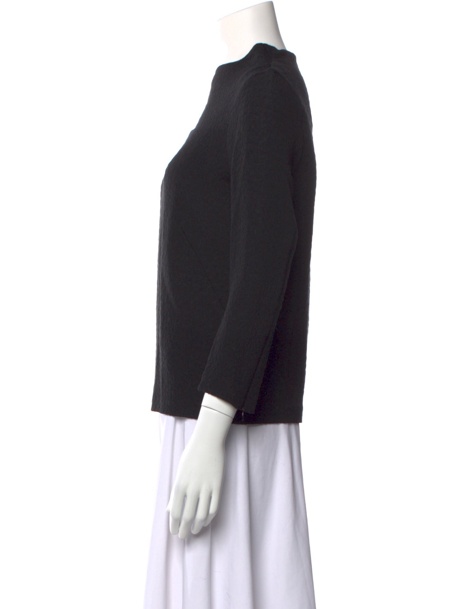 Studio Nicholson Mock Neck Three-Quarter Sleeve Top