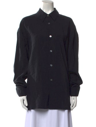 Studio Nicholson Wool Long Sleeve Button-Up Top