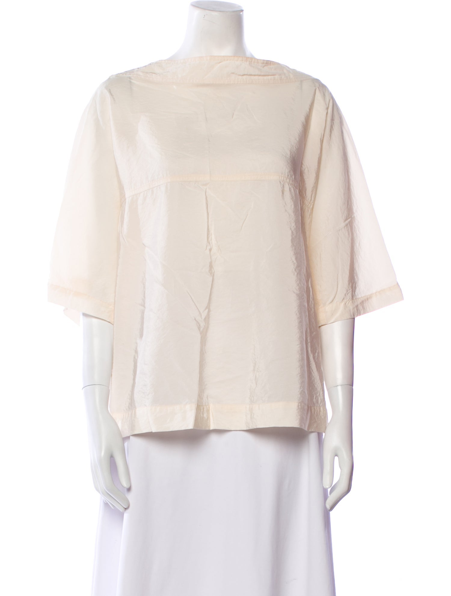Studio Nicholson Bateau Neckline Three-Quarter Sleeve Blouse