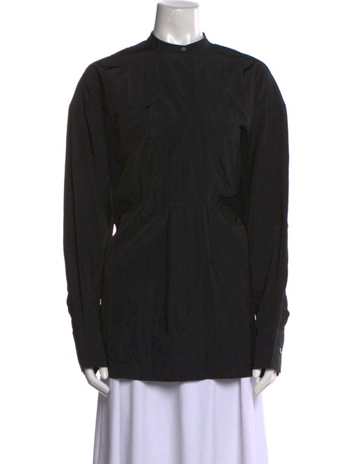 Studio Nicholson Mock Neck Long Sleeve Button-Up Top