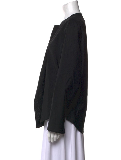 Studio Nicholson Virgin Wool Crew Neck Button-Up Top