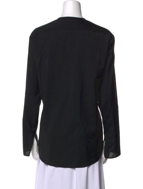 Studio Nicholson Virgin Wool Crew Neck Button-Up Top