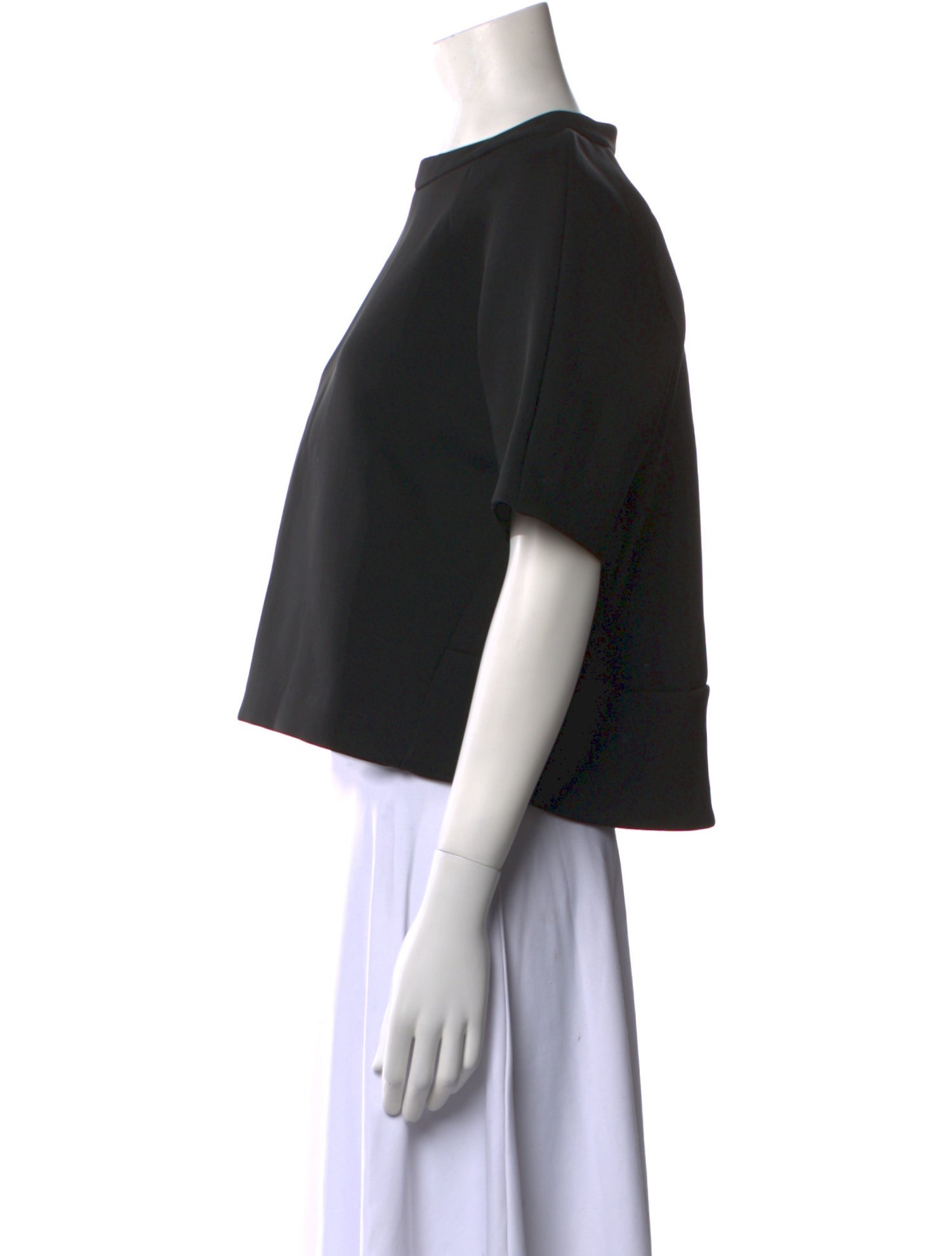 Studio Nicholson Bateau Neckline Short Sleeve Crop Top