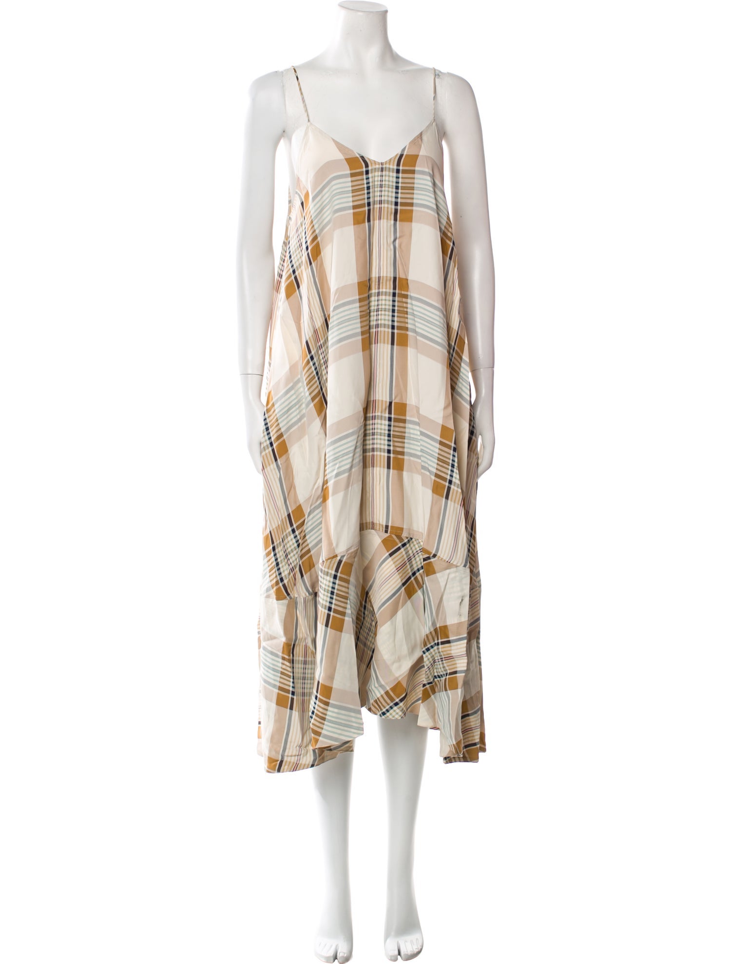 Studio Nicholson Plaid Print Long Dress