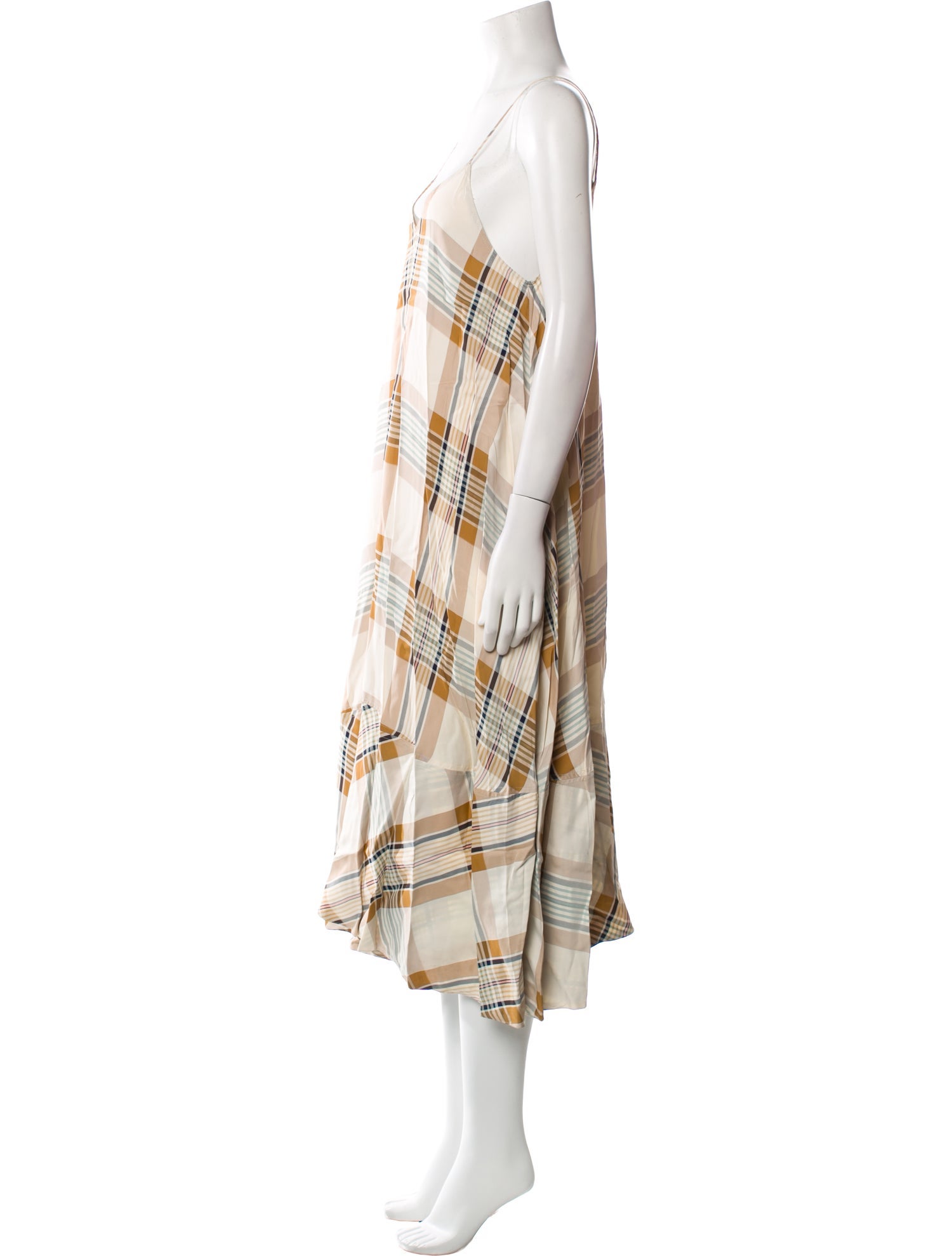Studio Nicholson Plaid Print Long Dress