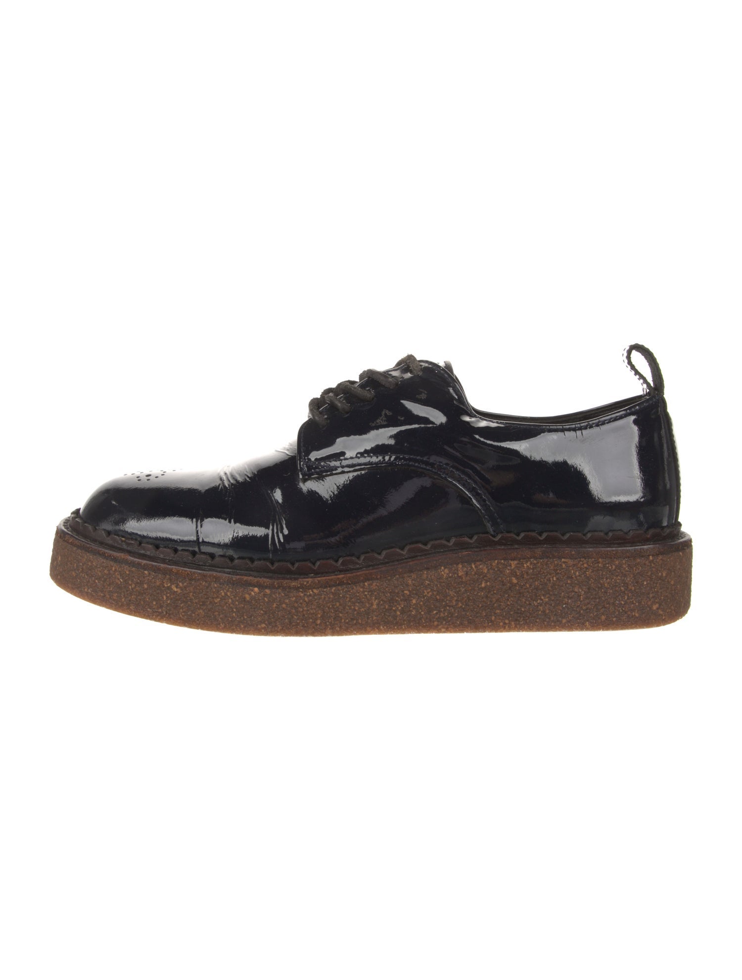 Studio Nicholson Patent Leather Colorblock Pattern Oxfords