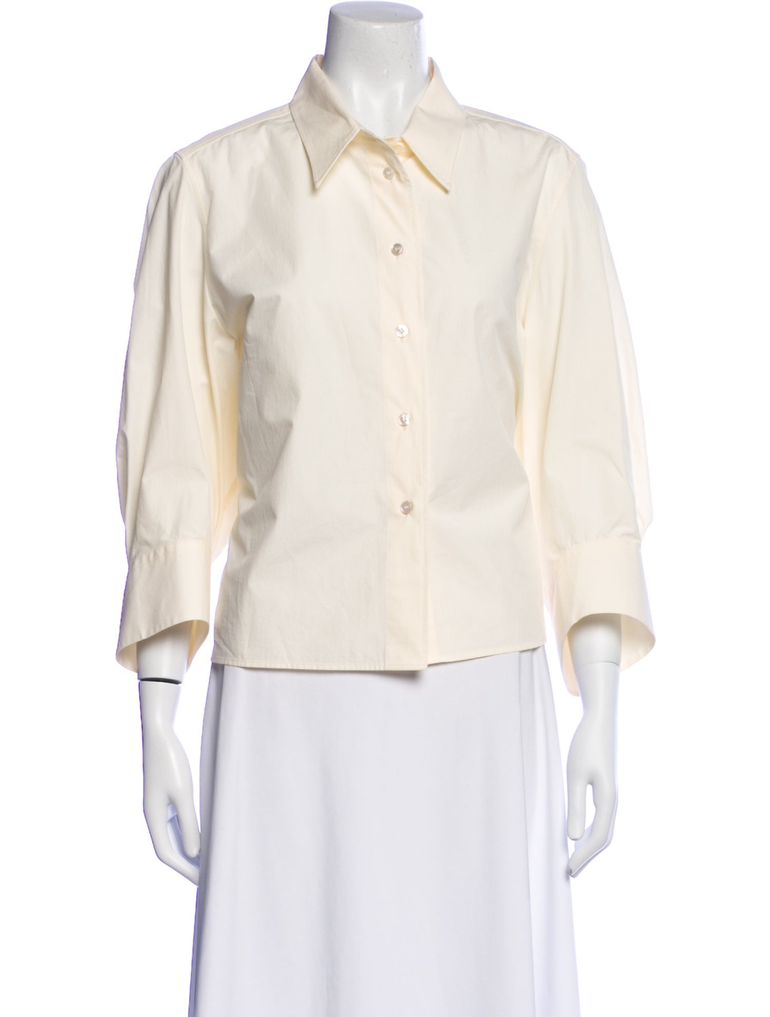 Studio Nicholson Three-Quarter Sleeve Button-Up Top