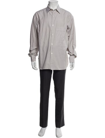 Pre-owned Studio Nicholson Long Sleeve Dress Shirt In Gray