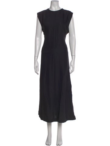 Pre-owned Studio Nicholson Crew Neck Long Dress In Black