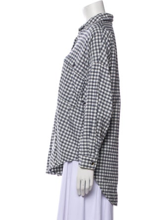 NICO.NICO Plaid Print Long Sleeve Button-Up Top