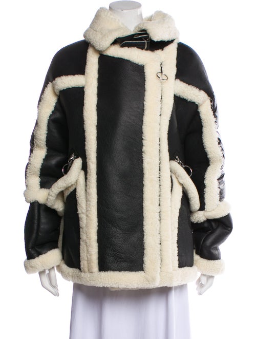 Nicole Benisti Shearling Colorblock Pattern Fur Jacket