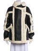 Nicole Benisti Shearling Colorblock Pattern Fur Jacket