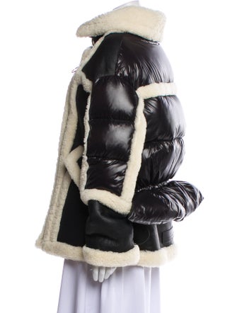 Nicole Benisti Shearling Colorblock Pattern Fur Jacket