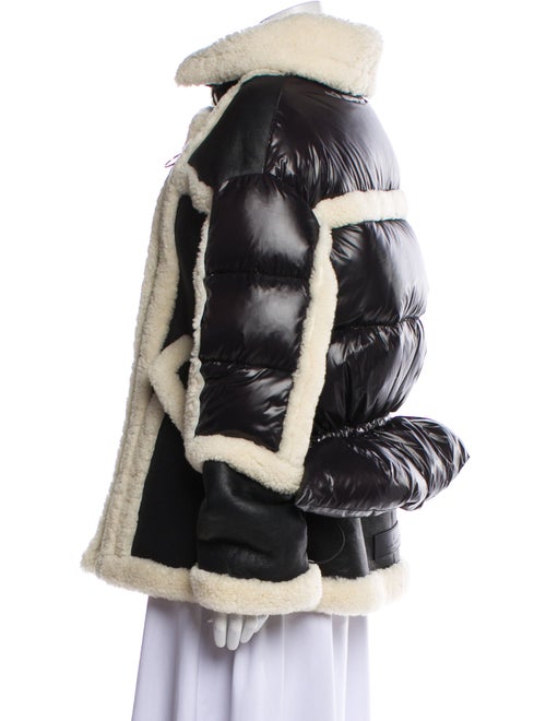 Nicole Benisti Shearling Colorblock Pattern Fur Jacket