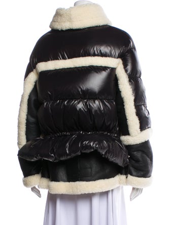 Nicole Benisti Shearling Colorblock Pattern Fur Jacket