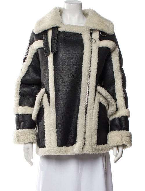 Nicole Benisti Shearling Colorblock Pattern Down Coat