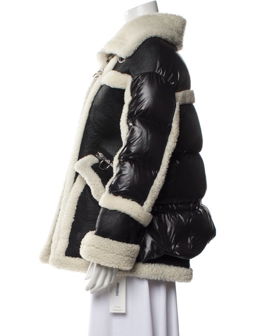 Nicole Benisti Shearling Colorblock Pattern Down Coat